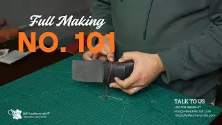 No. 101 Black Leather Wallet Making | Red Saddle Stitching | Full Handmade Process