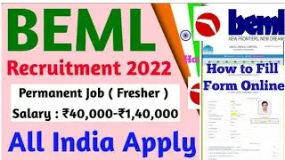 BEML Recruitment 2022 ! fresher engineer posts ! How To Fill Online Form