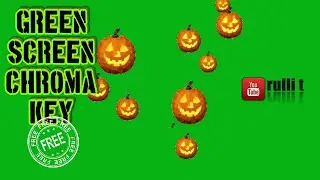 Green Screen HD [1080p] - FLYING PUMPKIN animation 🔊 sound