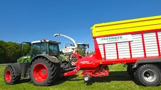 Claas Jaguar 860 Grassilage mit Fendt 516 Vario + Reisch Kipper & Fendt 718 + P&ouml;ttinger 5510 LW