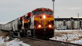 KCS 4787 Leads CP Grain Empties North Through Airdrie AB