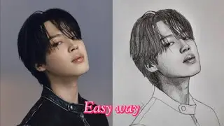  how to draw Jimin 🩷🎀💜🫶 easy drawing mochi💛#btsdrawing #jiminedits #jimindrawin#easy#art #sketch 