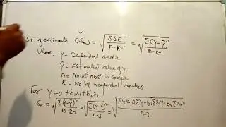 Multiple Linear Regression || Standard Error of Estimate ||