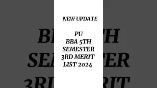 PU BBA 3RD MERIT LIST 2024||.    #pumeritlist #educationstudio