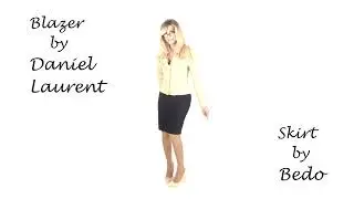 Secretary Looks - Beige Blazer and Black Pencil Skirt