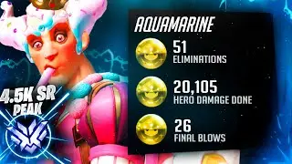 Aquamarine Junkrat God - 51 elims! [ Overwatch Season 31 Top 500 ]