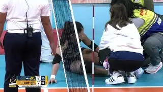 NU&rsquo;s Shaira Jardio INJURY SCARE during Set 4 | UAAP Season 88 Women&rsquo;s Volleyball