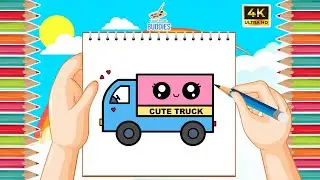 How to Draw a Cute Truck Step by Step | Easy Drawing for Kids