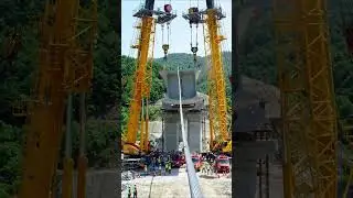 Mega Tower Crane Lifting Beam Disaster #HeavyLifting  #buildingfail #beamforming #crane