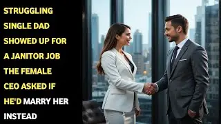 Struggling Single Dad Showed Up for a Janitor Job - The Female CEO Asked If He'd Marry Her Instead