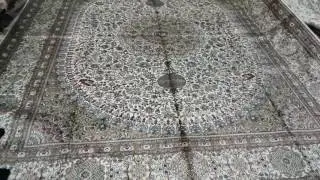 Persian rug-Traditional persian carpet beige large handmade rug from Yilong Carpet factory.