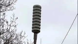 Federal Signal Modulator 8032B (low pitch) tornado siren test - Full Alert - Canton, TX