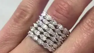 Luxurious Custom Made Wedding Ring with Diamonds! 18 ct White Gold.