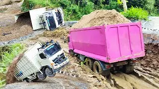 TRUK OLENG Laka Lintas Truk Hino 500 Trinton Angkut Pasir Gagal Kirim Bantuan Proyek Rc Handmade
