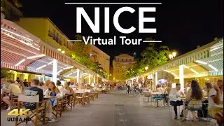 Walking in Nice Tour Day and Night Scenes | French Riviera | 4K | 2021 - With Captions