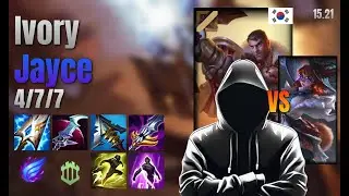 Ivory Mid Jayce vs Aurora lol KR solo rank Full Game 15.21 | Ivory 제이스 vs 오로라