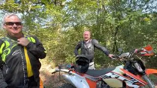 Dual sport riders talk about a tough trail in the Kiamichi Mountains