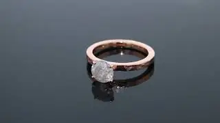 Hammered Rose Gold Salt & Pepper (Rustic Diamond) Engagement Ring by Concierge Diamonds