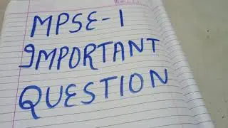 MPSE-1 Important question