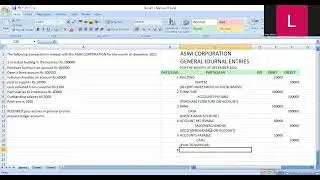 General Journal Entries| part 1 | Concepts of Accounting #accountingjournal #journaling