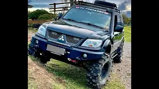 20 TR4 pneuzudas em 1 min. Mitsubishi Pajero, trilha, offroad IO Pinin upgrade lift tyre mud 4x4