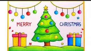 Merry Christmas Drawing |Christmas Drawing Step by Step |Easy & Beautiful Christmas Art | Long Video