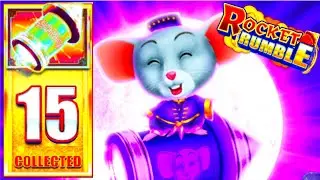 LANDING ALL 15 GOLDEN ROCKETS! MASSIVE WIN! I Put $1,000.00 Into Rocket Rumble Slot Machine!