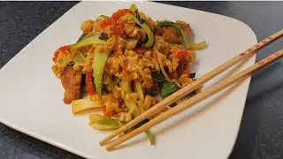 Паста Вок с курицей и овощами по-китайски/ Chicken noodle wok #chinesefood #chicken #китайскаякухня
