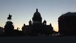 View of the golden roof St Isaac's Cathedral City, Saint Petersburg HD Russian stock video tvdata.tv
