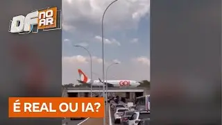 Saiba se v&iacute;deo de avi&atilde;o passando em cima de viaduto em Bras&iacute;lia &eacute; real ou IA | DF no Ar