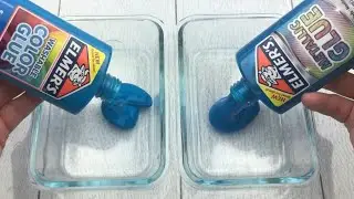 ASMR - BLUE vs BLUE - METALLIC GLUE vs COLOR GLUE  for SLIME