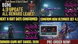 CONFIRMED! BGMI 4.3 Update Reward Leaks 😱 | Next X-Suit & Ultimate Set Reveal