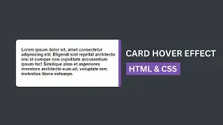 Card Hover Effect CSS | Card Slider HTML CSS