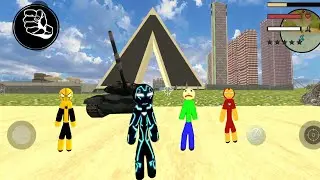 Black Iron Stickman Rope Hero City Gangstar Mafia #2 - Android Gameplay FHD