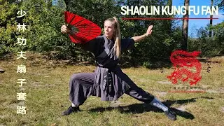 Shaolin Kung Fu Fan Form | Traditional Chinese Martial Arts Performance 🪭🐉