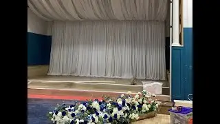 Backdrop with Stage Ceiling Draping Set Up for Wedding Reception #weddingdecor