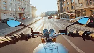 BMW R nineT - golden hour ride in Prague
