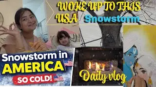 SNOWSTORM IN AMERICA 🇺🇸 | New Jersey Life 🇺🇸 | Cozy Morning, Fireplace & Food BIDESHI BENGALI 