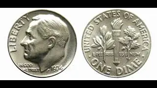 1974 RARE OFF - CENTER DIME ERROR