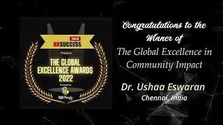 Dr.  Ushaa Eswaran - Winner of 