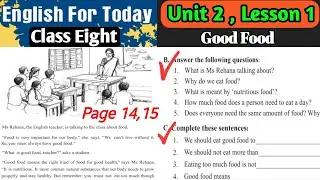Class 8 english unit 2 lesson 1 2026 | Class eight english page 14 15 | English class 8 page 15 |
