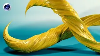 Cinema 4D R23 Tutorial - Golden abstract object