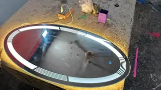  How To Make LED Light Touch Sensor Mirror At Home |Light Wala Seesha Kaise Banaye| zainul Glass art