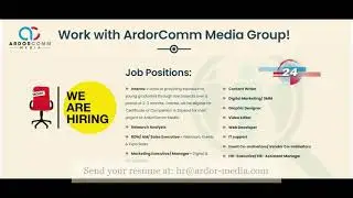 Welcome to ArdorComm Media YouTube Page. We are Hiring!!