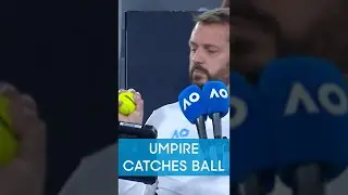 Umpire CATCHES ball after point! 😂