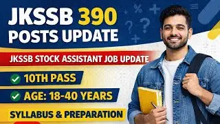 JKSSB Stock Assistant Posts 2026 | JKSSB Fresh Job Update | Syllabus For JKSSB Stock Assistant Exam