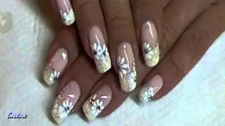 Pink and white - wedding nail art