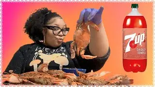 Seafood Mukbang + 7Up Shirley Temple Soda #burping #belching #bluecrab #drinkreview #fyp #yt #viral