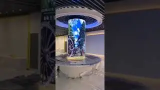 King Visionled Exhibition Hall indoor cylindrical LED display screen. 360 degree cylindrical screen