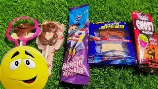 m&m ASMR candy , pushpa flower , teddy bear dark chocolate , & ghost lollipop , crunchy rocket #asmr